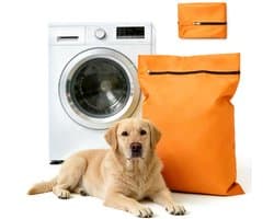 Waszakken voor huisdieren - Waszakken van twill polyester - Grote waszakken met rits - Voorkomt dat waszakken verstopt raken door dierenhaar - Waszakken voor huisdierendekens - Geweldig voor honden en katten (70x80cm) - oranje kleur-L — afbeelding 1