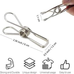 Roestvrijstalen Wasknijpers - 48 Stuks, 6 cm - Multifunctioneel en Robuust — thumbnail 3