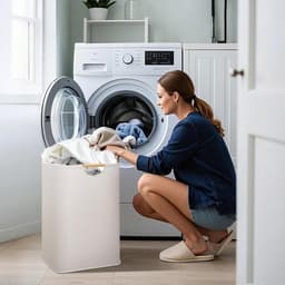 Wasmand - opvouwbare wasmand - draagbare waterdichte opbergmand - geschikt voor het opbergen van vuile kleding, handdoeken en speelgoed (30*40cm - gebroken wit) — thumbnail 5