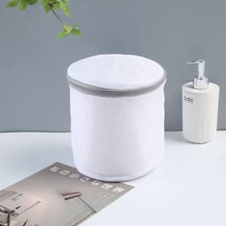 3 stuks BH Waszakken - Rond (ø15×17 cm) - ondergoed waszak met ritsen- mesh waszakken - Beschermt Beugels & Cups - Wasnet voor BH’s & Delicate Lingerie - grijs — thumbnail 2