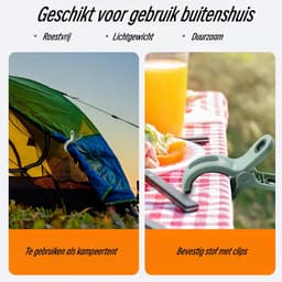 8 stuks - Knijpers - Clips - Strandstoelhanddoekclips - Geschikt voor strandstoelen, zwembadstoelen en cruiseschepen - Groot formaat, stevig en duurzaam - Oranje en groen — thumbnail 4