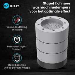 KOJY Wasmachine Trillingsdempers - Verhoger - 8 Stuks - Stapelbaar - Grijs - voor Wasmachine en Wasdroger — thumbnail 5