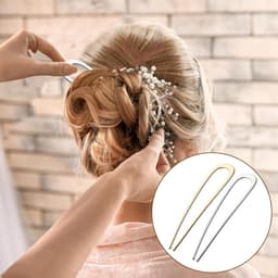 2 stuks U-vormige metalen haarspelden, Franse haarclip voor opgestoken kapsels — thumbnail 4
