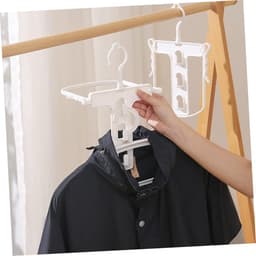 3 stuks Hoodie Droogrek - Winddicht, Draaibaar en Antislip - Huishoudelijke Kleding Droogrek - Draagbaar Winddicht Kledingrek - 15*18cm - Geschikt voor Thuis Balkon Drogen - Wit — thumbnail 2