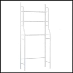 Wasmachine rek 68x25x155 cm – badkameropberger – multifunctionele 3-laagse opslag – perforatievrij – huishoudelijk rek – wit – stabiel en ruimtebesparend — thumbnail 1