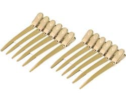 12x Antislip Kappershaarclips Goud - Professionele Vlinderklemmen voor Knippen en Verven