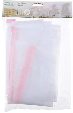 Waszakjes - 4 stuks - wit/roze - 3 formaten - waszakken — thumbnail 2