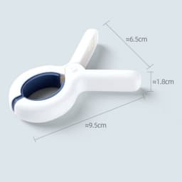 6 stuks-Kledingklemmen - kledinghangers - droogklemmen - winddichte klemmen - handdoekklemmen - voedselklemmen - residuvrije kledingklemmen - geschikt voor het drogen van kleding, dekens en speelgoed - wit - 9,5*6,5*1,8 cm — thumbnail 2
