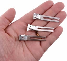50 Stuks Metalen Krokodillenklemmen Dubbele Tanden Zilver voor Haarverlengingen en Kapsels — thumbnail 5