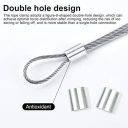 Allecta - Aluminium hulzen 120 stuks 3 mm dubbele hulzen krimplus staalkabels metaalkabel waslijn — thumbnail 2