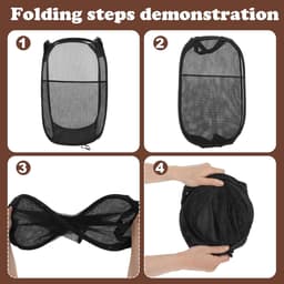 Opvouwbare wasmand - Waszak - Opvouwbare wasmand - Pop-up wasmand met verstevigde handgreep - Geschikt voor zakenreizen - Toerisme en kamperen - Roze - 58*36*36cm — thumbnail 3