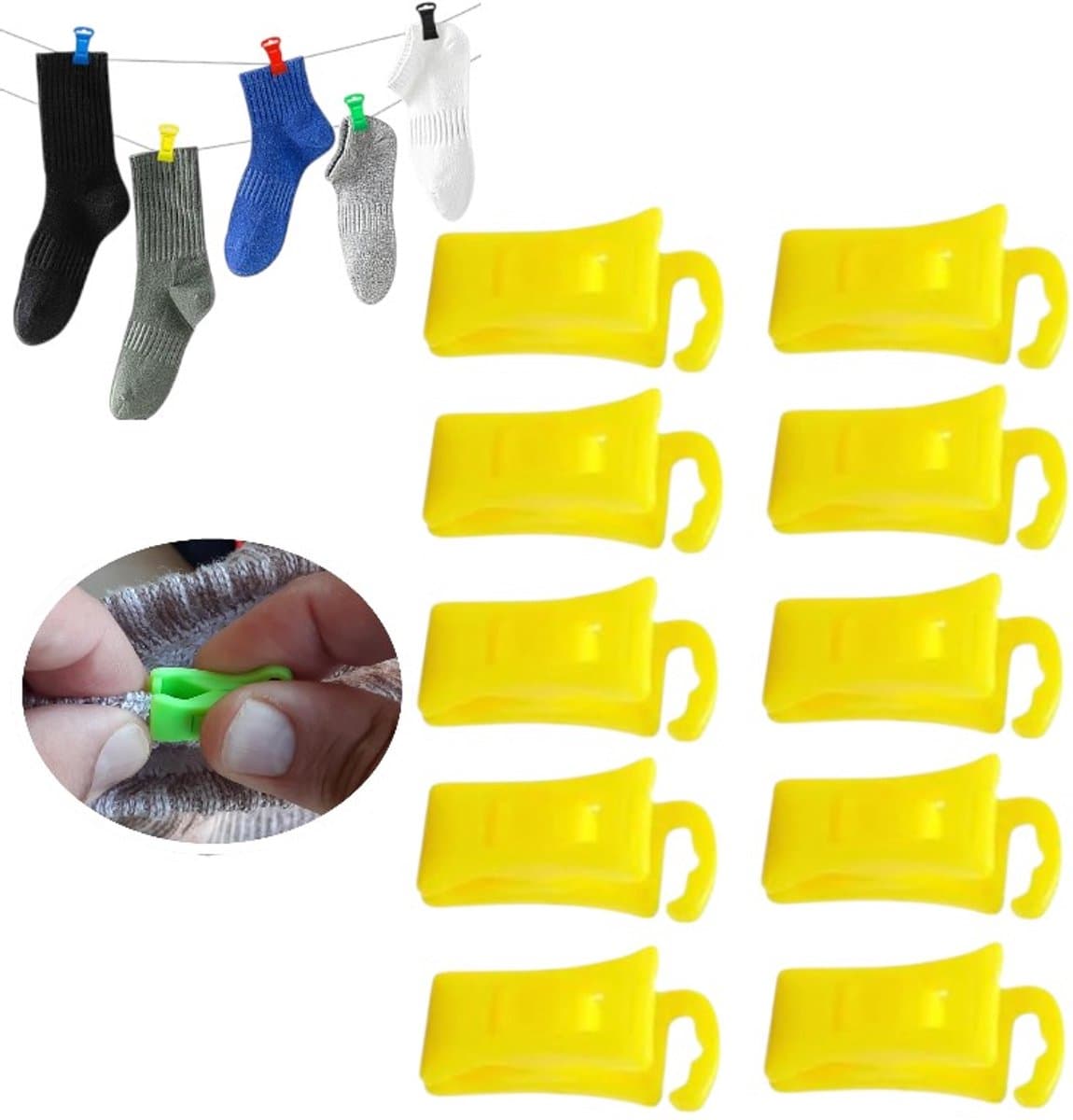 10 stuks - 10 stuks - Antislip waslijnknijpers - Waslijnknijpers - Sokkenklemmen - Sokkenklemmen voor wasmachine en droger - okkenhouders en sokkenclips - Sokkenklemmen voor wasgoed — afbeelding 1