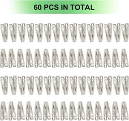 60 Stuks Roestvrijstalen Wasknijpers - Multifunctionele Kleding Clips en Voedsel Afdichting met Opbergdoos — thumbnail 4