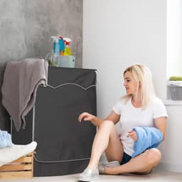 wasmachine hoes - voorlader drogerhoes - waterdicht - stofdicht - zonwerend - Geschikt voor opzet- en droogkasten buiten - geschikt voor de meeste wasmachines en drogers op de markt - 60 x 60 x 88 cm - zwart — thumbnail 4