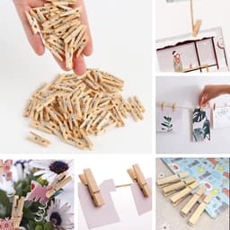 150 Mini Houten Wasknijpers Set (2,5/3/3,5 cm) voor Foto's, Knutselen & Decoratie — thumbnail 5