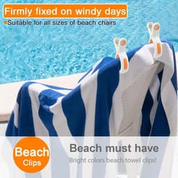 8 Stuks - Strandhanddoekclips - Wasknijpers - Winddichte Handdoekklem - Strandhanddoekklem - Wasknijpers Kunststof - Gekleurde Knijpers - Knijpers - Anti slip - Multicolor — thumbnail 5