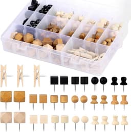 Decoratieve Houten Pushpins Clips voor Kurkborden en Knutselwerk — thumbnail 1