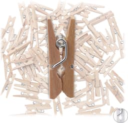 Mini Wasknijpers Hout – 2,5 cm – Foto wasknijpers – Kaart Wasknijpers - Set van 100 stuks — thumbnail 1