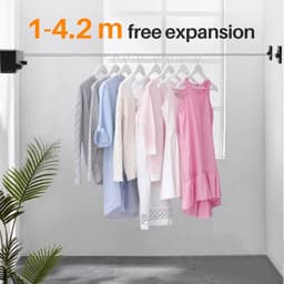 Double Rope Clothesline - Extendable and Adjustable for Indoor Use Up To 14ft - Waterproof and Wall Mounted — thumbnail 3