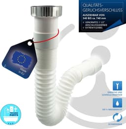 Flexibele Sifon Verlengstuk 1 1/2 inch voor Keukenafvoer en Apparaat - Uittrekbaar Ø40/50 mm — thumbnail 3