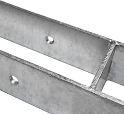 H-anker Paaldrager - Paalanker H-drager - Stevig Fundament Bouwen - Thermisch Verzinkt Staal - 600mm Lengte 91mm Vork — thumbnail 3