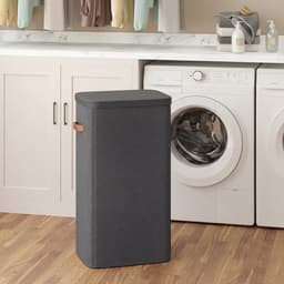 SONGMICS LCB811BH01 - Wasmand met Deksel en Handgrepen - 100 L Capaciteit - Stevige Opbergoplossing — thumbnail 4