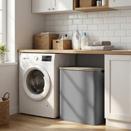 SONGMICS LCB515G01 - Wasmand met 3 Vakken - Opvouwbaar met Deksel - Afneembare Waszak — thumbnail 3