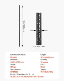 VEVOR 16-pack I-type Grondankers Grondnagels Tentharingen 406,4mm — thumbnail 2