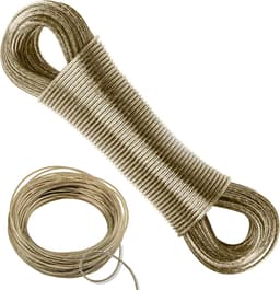 20 meter waslijn met stalen kern 3 mm - roestvrij en waterdicht tot 120 kg - voor buiten, tuin en kamperen — thumbnail 1
