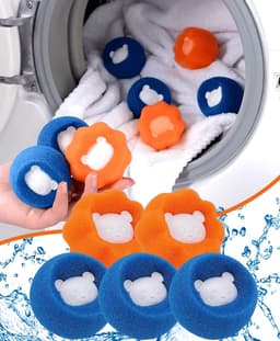 10 stuks Dryer Balls - Dryer Balls Hair Remover for Tumble Dryers & Washing Machine - Hair Catcher Washing Balls - Anti Hair Drying Balls - Tumble Dryer Balls - Washing Balls Lint Remover Pets — thumbnail 1