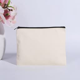 Zipper Fabric Bags - Set van 10 Lege Canvas Tassen voor Creatieve Projecten en Organisatie - 13x10cm — thumbnail 2