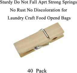 Houten Kledingspelden 1,5 cm - Stevige Wasknijpers voor Wasserij en Doe-Het-Zelf Projecten - 40 Pack — thumbnail 2