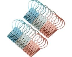 Wasknijpers - 24 Stuks - Droogrek knijpers - PP - Knijpertjes - 360 graden draaibaar - Washaken Clip - Geboorte wasknijpers - Reisdraagkleding - Veelzijdig - Foto knijpers - Roze, groen, blauw