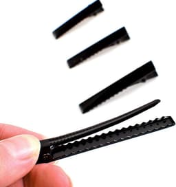 50x Zwarte Alligator Haarclips Enkele Haak - Plat Metalen Eendensnavel Haarspeldjes voor Knutselen en Styling (7,5 cm) — thumbnail 3
