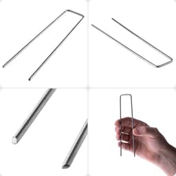 KADAX grondanker 150 x 40 mm, 50 stuks, grondanker van verzinkt staal, grondhaken voor het veilig bevestigen van onkruiddoek, haringen voor gazongrids, grondnagels (zwart) — thumbnail 3
