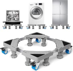 Wasmachine Verhoger - Wasmachine Opbouwmeubel - Wasmachine Sokkel - Anti Slip & Verstelbaar - Ook voor Droger, Koelkast en Vriezer - 300 Kg Draagkracht - 8 Poten en 4 Wielen - Hoogte 42 tot 66 cm - van Imperatoris — thumbnail 1