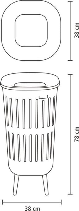 Brabantia Collect-It Hi Wasmand - met Deksel - 55 l - Soft Beige — thumbnail 3