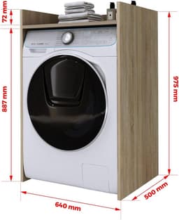 Wasmachinekast met Plank Badkamer Opzetkast Sonoma Eiken — thumbnail 4