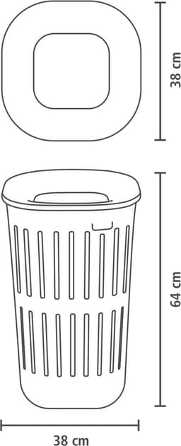 Brabantia Collect-It Wasmand - set van 2 - met Deksel - 55 l - Black — thumbnail 2