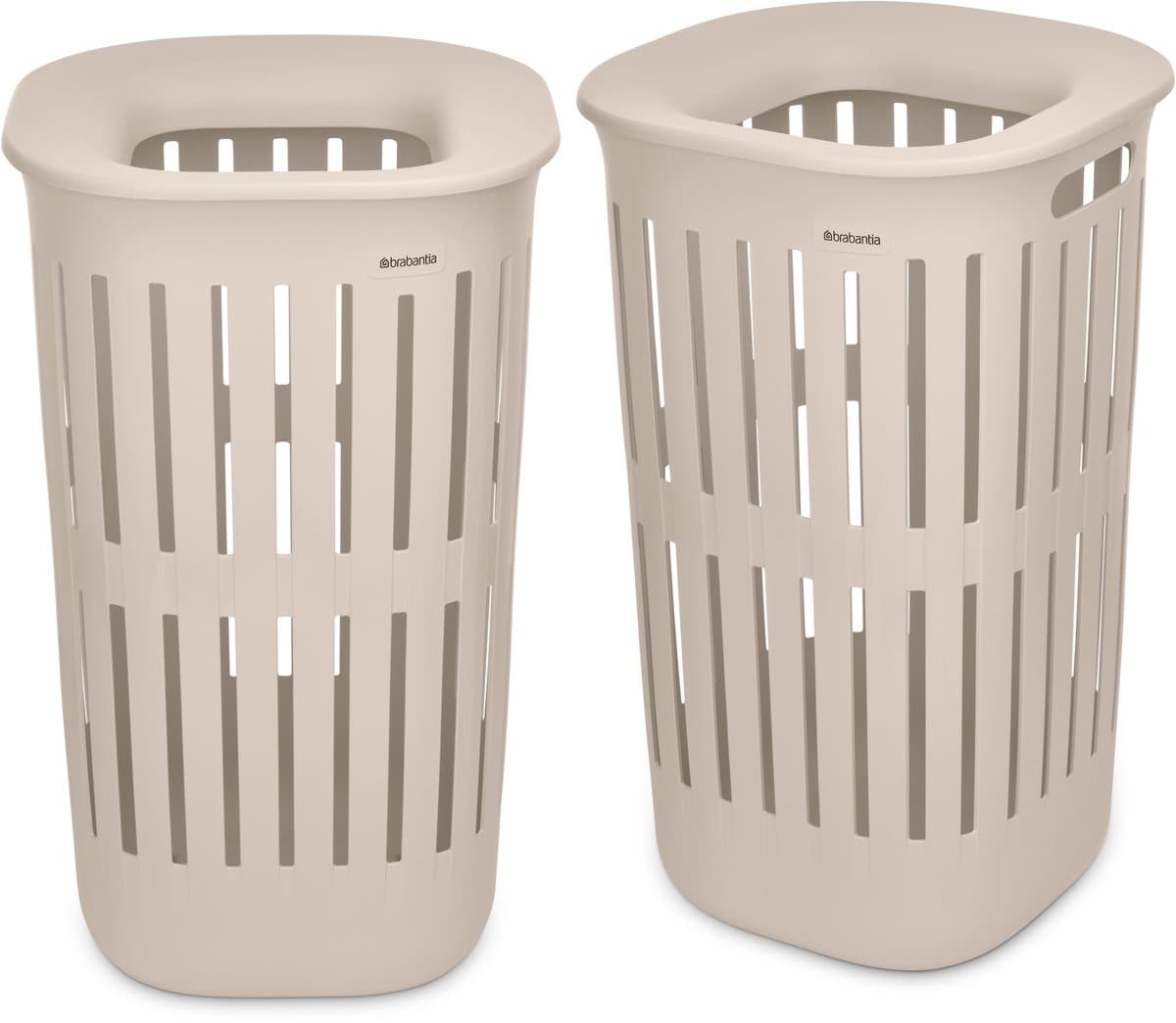 Brabantia Collect-It Wasmand - set van 2 - met Deksel - 55 l - Soft Beige — afbeelding 1