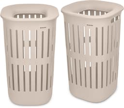 Brabantia Collect-It Wasmand - set van 2 - met Deksel - 55 l - Soft Beige — thumbnail 1