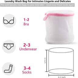 3-delige Mesh BH Waszakken - waszak - Waszakken - Cilindrische Ritsen - Wasmachinetas - voor Beha, Ondergoed, Sokken, babykleding, fijne kleding, Reiswasserij - Organisatie — thumbnail 5