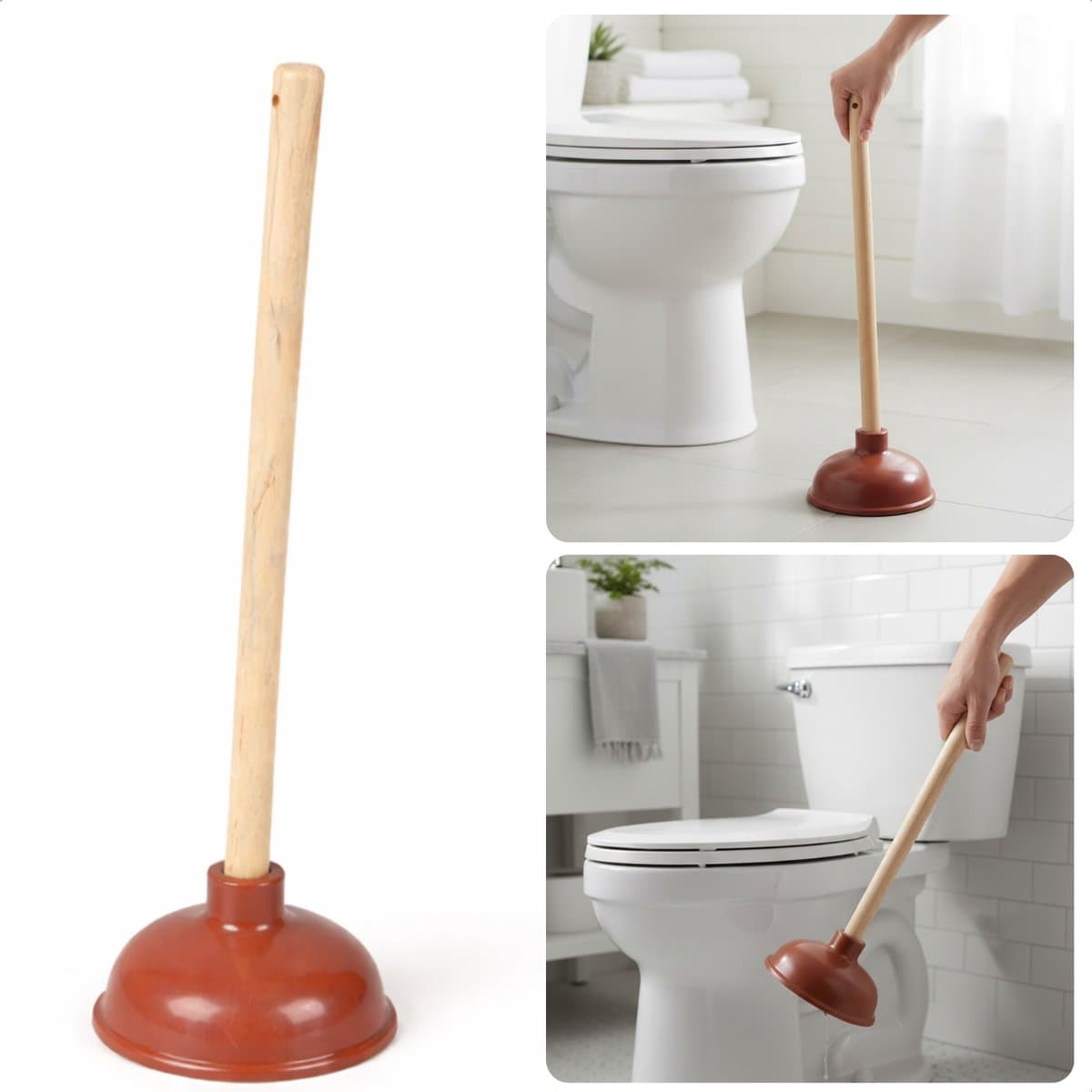 Cheqo® Ontstopper - WC Ontstopper - Toilet Ontstopper - Gootsteen Ontstopper - Afvoer Ontstopper - Plopper - Ontstopper met Steel - Rubberen Ontstopper — afbeelding 1