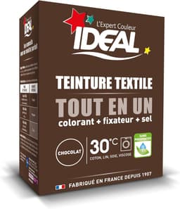 IDEAL - Mini Chocolate All-in-One Dye Kit - 230g - Dye + Fixative + Salt Included - Long-Lasting Textile Dye - Cotton, Linen, Silk, Viscose - Effective from 30°C - Made in France — thumbnail 1