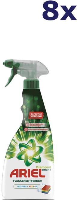 8-pack Ariel Ariel vlekverwijderaar - Diamond Bright - Spray - Witte Was - Gekleurde Was - 750 ml — thumbnail 1