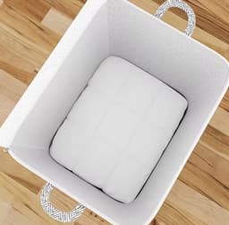 Grote Opvouwbare Wasmand – 71×61×50 cm – Met Deksel en Handgrepen – Opbergmand / Opbergtas / Wasmand – Grijs Patroon H4.4 — thumbnail 3