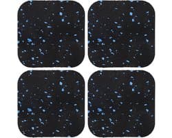 Meubelonderzetters - 4 Stuks - Anti slip - Trillingsdempers - Voetjes rubber - Voor de wasmachine, droger, koelkast, kast of ander apparatuur - Schokabsorberende Loopband Mat - 10×10cm - Zwart