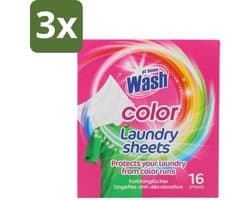 At Home - Wash - Wasdoekjes - Gekleurde Was - Tegen Verkleuring - 12 Doekjes - Bulkverpakking - 3 stuks