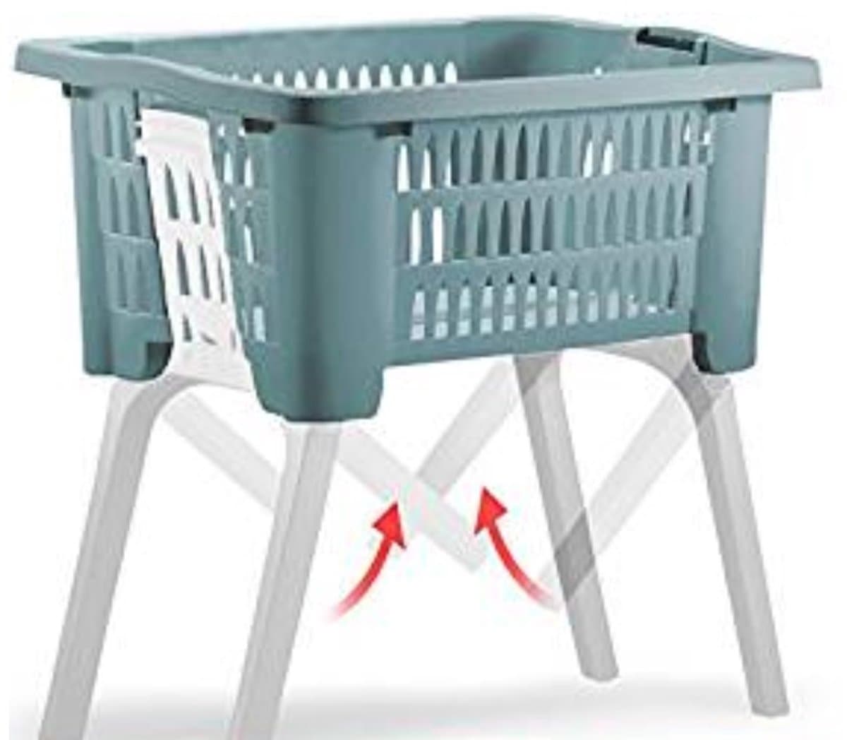Wasmand op poten blauw 38 liter 39 x 59 x 29 cm kunststof — afbeelding 1