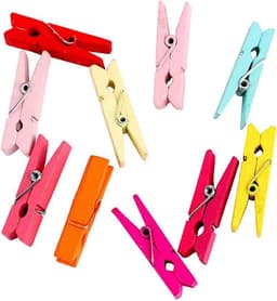 100 Stuks Mini Houten Wasknijpers Blauw voor Foto's en Knutselprojecten — thumbnail 5